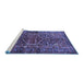 Sideview of Machine Washable Persian Blue Traditional Rug, wshtr2865blu