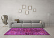 Machine Washable Persian Purple Traditional Area Rugs in a Living Room, wshtr2865pur