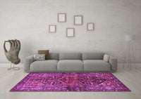 Machine Washable Persian Purple Traditional Rug, wshtr2865pur