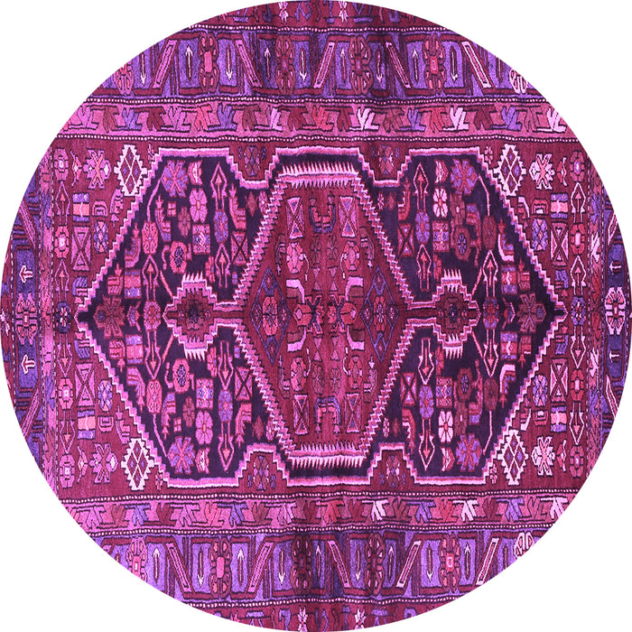 Round Persian Purple Traditional Rug, tr2865pur
