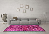 Machine Washable Persian Pink Traditional Rug, wshtr2865pnk