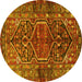 Round Persian Yellow Traditional Rug, tr2865yw