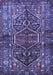 Machine Washable Persian Blue Traditional Rug, wshtr2865blu