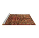 Sideview of Machine Washable Persian Brown Traditional Rug, wshtr2865brn