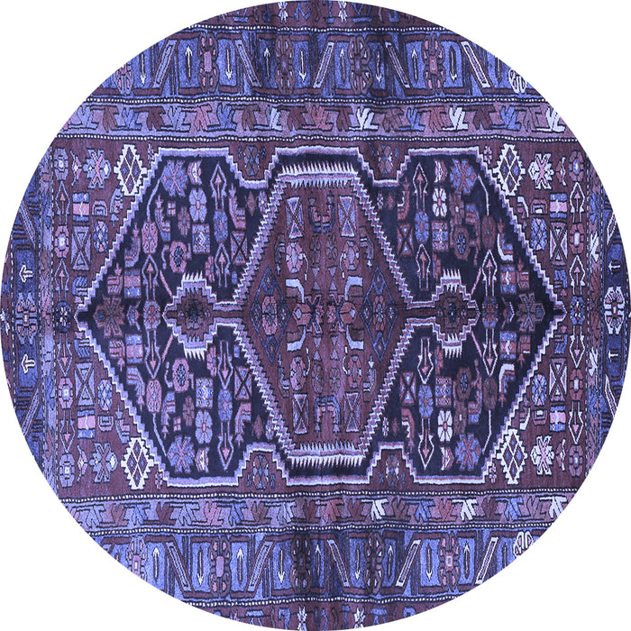 Round Persian Blue Traditional Rug, tr2865blu