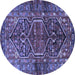 Round Persian Blue Traditional Rug, tr2865blu