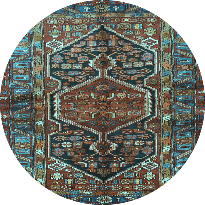 Round Persian Light Blue Traditional Rug, tr2865lblu