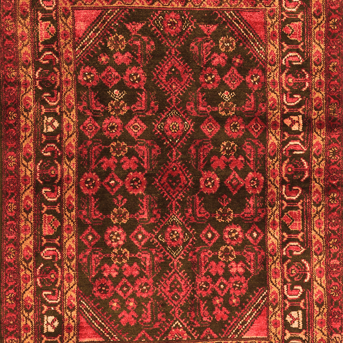 Serging Thickness of Machine Washable Persian Orange Traditional Area Rugs, wshtr2866org
