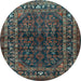 Round Persian Light Blue Traditional Rug, tr2866lblu