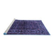 Sideview of Machine Washable Persian Blue Traditional Rug, wshtr2866blu