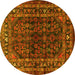 Round Persian Yellow Traditional Rug, tr2866yw