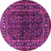 Round Machine Washable Persian Purple Traditional Area Rugs, wshtr2866pur