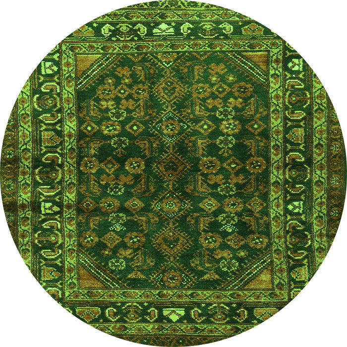 Square Persian Green Traditional Rug, tr2866grn