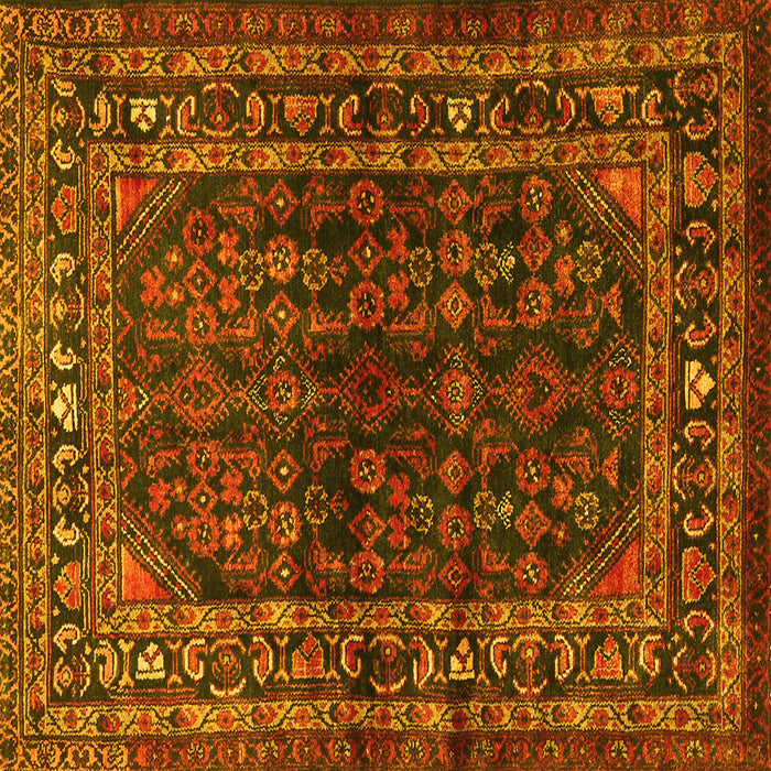Square Persian Yellow Traditional Rug, tr2866yw