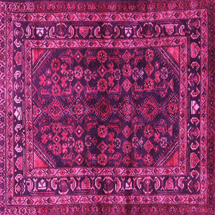 Square Machine Washable Persian Pink Traditional Rug, wshtr2866pnk