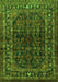 Serging Thickness of Machine Washable Persian Green Traditional Area Rugs, wshtr2866grn