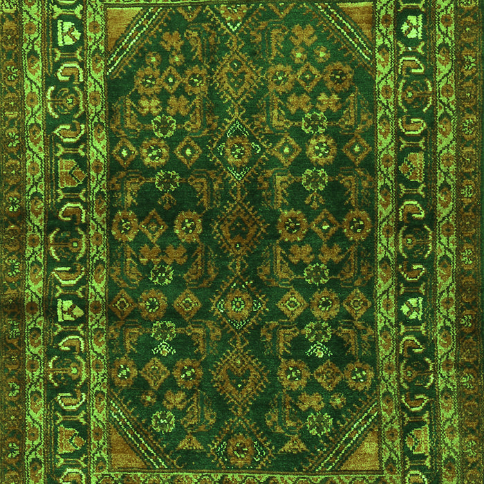 Serging Thickness of Machine Washable Persian Green Traditional Area Rugs, wshtr2866grn
