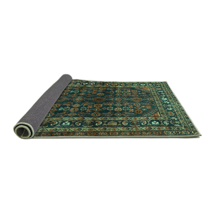 Sideview of Persian Turquoise Traditional Rug, tr2866turq