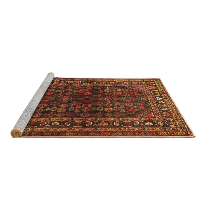 Sideview of Machine Washable Persian Brown Traditional Rug, wshtr2866brn