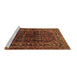 Sideview of Machine Washable Persian Brown Traditional Rug, wshtr2866brn