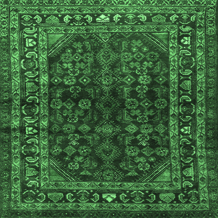 Square Persian Emerald Green Traditional Rug, tr2866emgrn