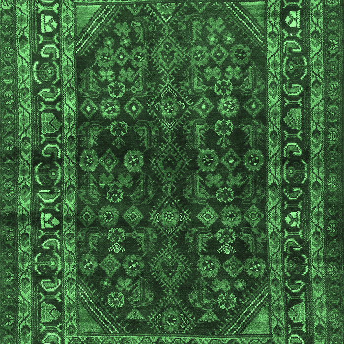 Machine Washable Persian Emerald Green Traditional Area Rugs, wshtr2866emgrn