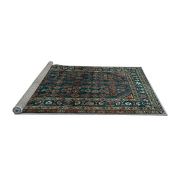 Sideview of Machine Washable Persian Light Blue Traditional Rug, wshtr2866lblu