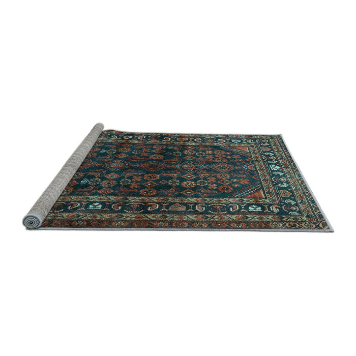 Sideview of Machine Washable Persian Light Blue Traditional Rug, wshtr2866lblu