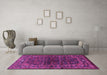 Machine Washable Persian Purple Traditional Area Rugs in a Living Room, wshtr2866pur