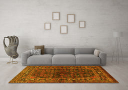 Machine Washable Persian Yellow Traditional Rug in a Living Room, wshtr2866yw