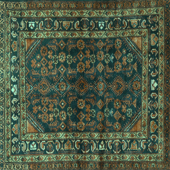 Square Persian Turquoise Traditional Rug, tr2866turq