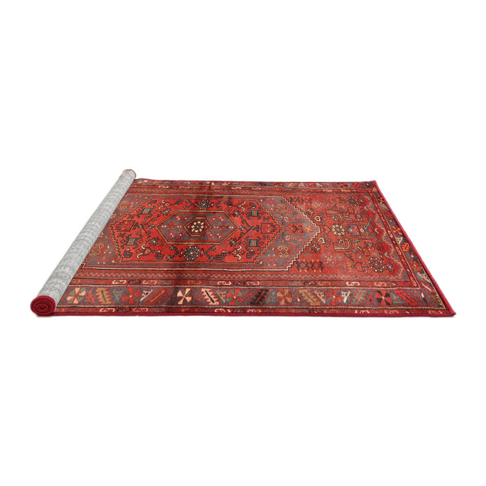 Sideview of Machine Washable Traditional Red Rug, wshtr2867