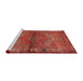 Sideview of Machine Washable Traditional Red Rug, wshtr2867