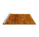 Sideview of Machine Washable Persian Yellow Traditional Rug, wshtr2867yw