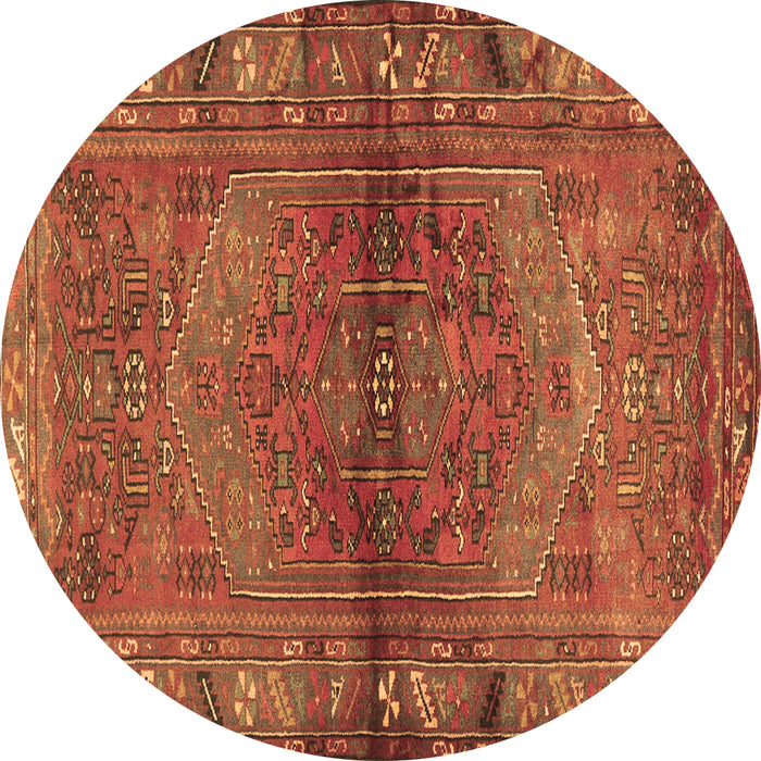 Round Persian Brown Traditional Rug, tr2867brn
