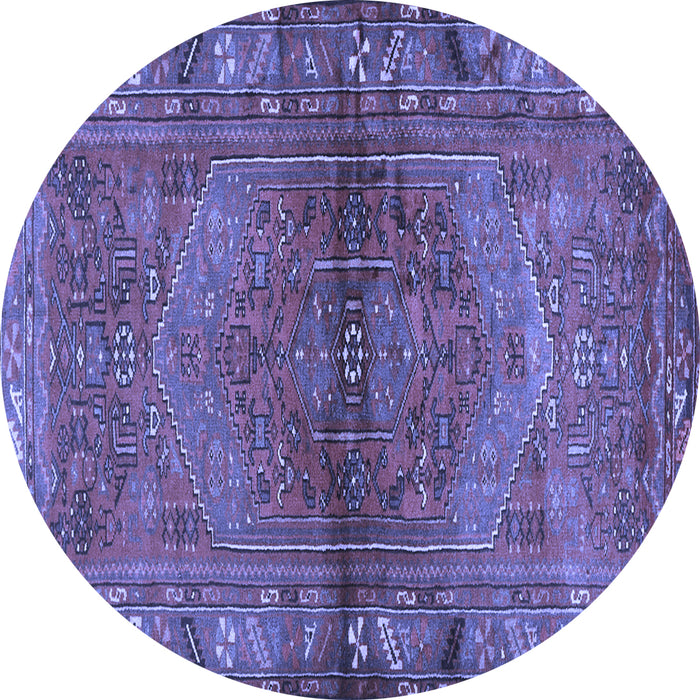 Round Persian Blue Traditional Rug, tr2867blu