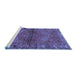 Sideview of Machine Washable Persian Blue Traditional Rug, wshtr2867blu