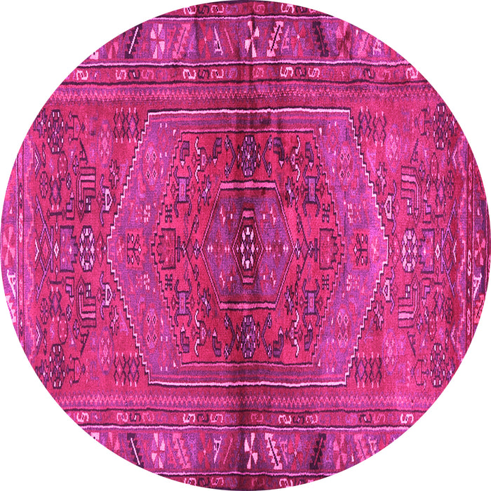 Round Persian Pink Traditional Rug, tr2867pnk