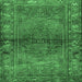 Square Machine Washable Persian Emerald Green Traditional Area Rugs, wshtr2867emgrn