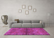 Machine Washable Persian Purple Traditional Area Rugs in a Living Room, wshtr2867pur