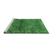 Sideview of Machine Washable Persian Emerald Green Traditional Area Rugs, wshtr2867emgrn