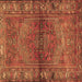 Square Machine Washable Persian Brown Traditional Rug, wshtr2867brn