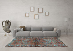 Machine Washable Persian Light Blue Traditional Rug in a Living Room, wshtr2867lblu