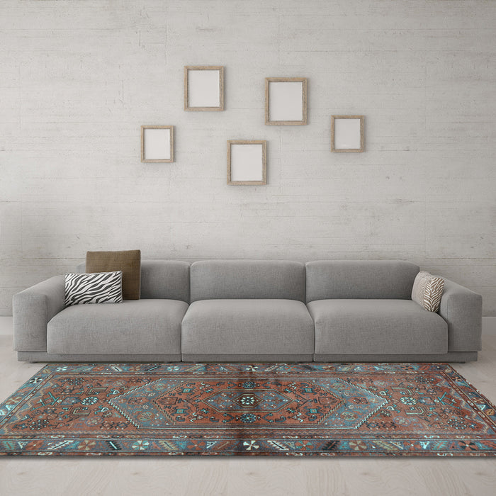 Machine Washable Persian Light Blue Traditional Rug in a Living Room, wshtr2867lblu