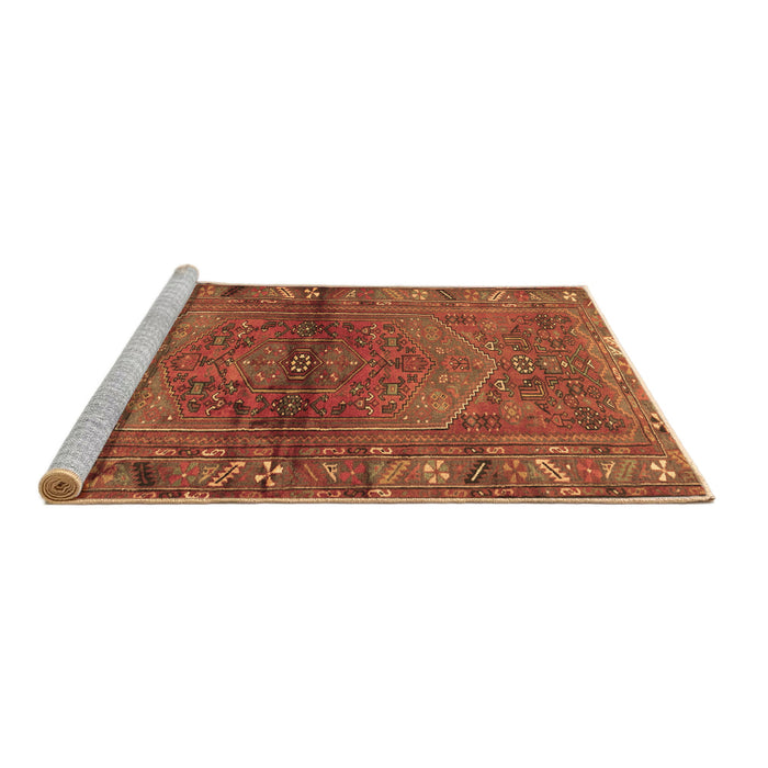 Sideview of Machine Washable Persian Brown Traditional Rug, wshtr2867brn