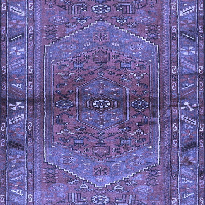 Machine Washable Persian Blue Traditional Rug, wshtr2867blu