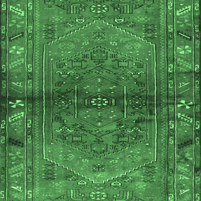 Machine Washable Persian Emerald Green Traditional Area Rugs, wshtr2867emgrn