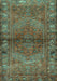 Machine Washable Persian Turquoise Traditional Area Rugs, wshtr2867turq