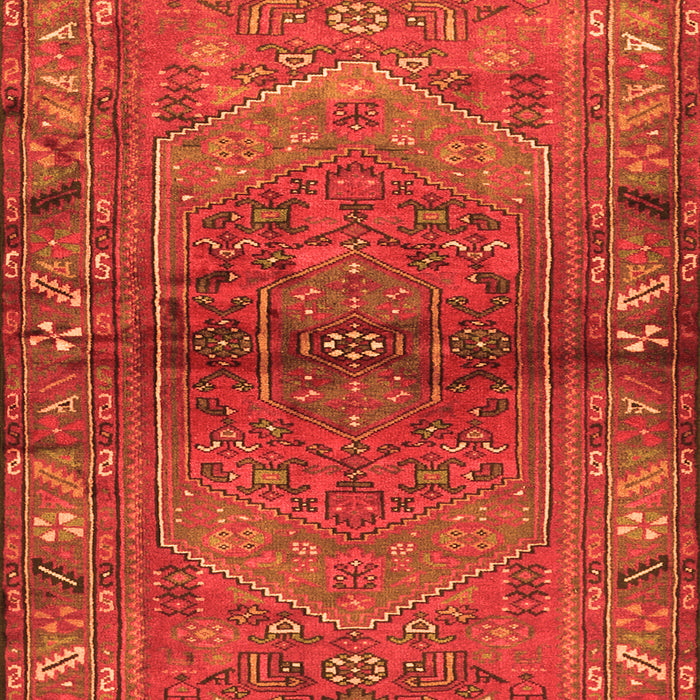 Serging Thickness of Machine Washable Persian Orange Traditional Area Rugs, wshtr2867org
