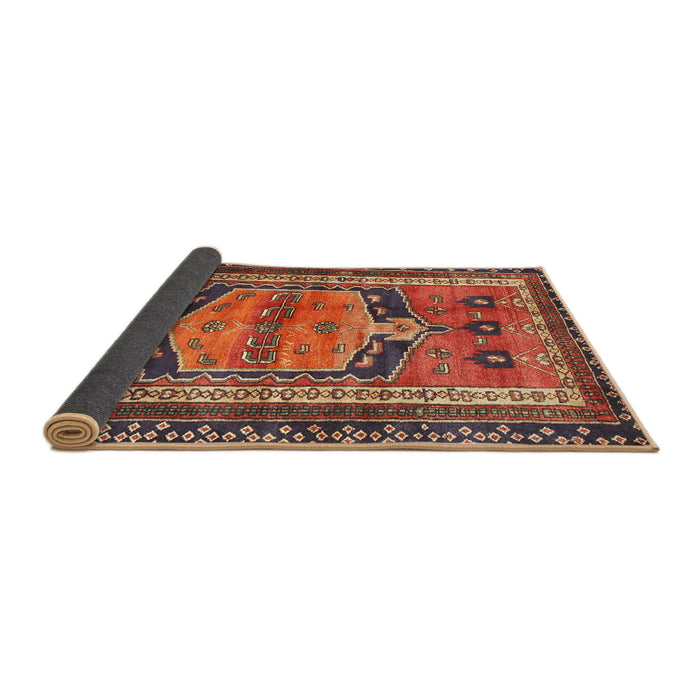 Sideview of Traditional Orange Brown Persian Rug, tr2868